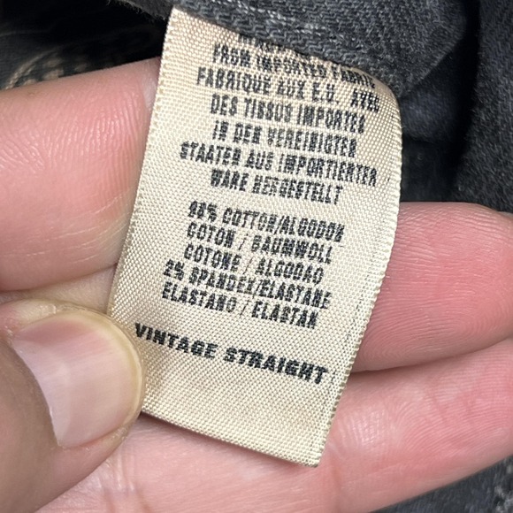 Lucky Brand Vintage Straight Jeans Mens 40x32 Gray Charcoal Made In USA Y2K - Picture 4 of 11